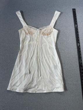 Finesse XS Ivory Satin Lace Slip Dress